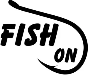 Fish On Hook Vinyl Sticker Decal Boat Fishing Outdoors- Choose Size & Color - Picture 1 of 2