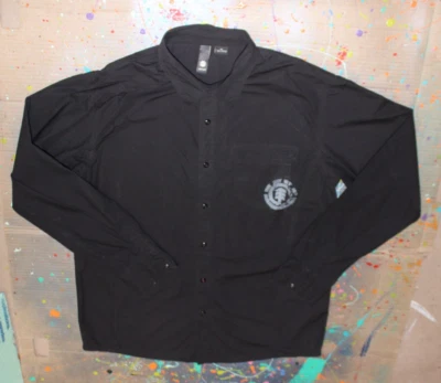 Camisa Element Skateboard manga larga negra con botones para hombre XL Foto 1 de 4