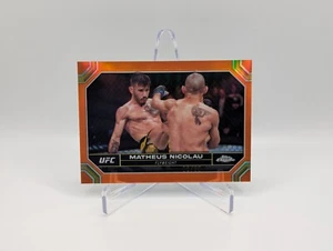 2024 Topps Chrome UFC #128 Matheus Nicolau /25 Orange Refractor - Picture 1 of 11
