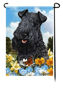 Bandera de jardín con flores de verano - Kerry Blue Terrier - Imagen 1 de 1