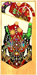 Máquina de pinball Williams FLASH GORDON superposición campo de juego impreso en rayos UV - Imagen 1 de 1
