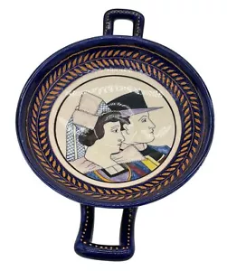 Vtg Breton Broderie Footed Bowl w / Handles Hand painted Signed HB Quimper '30s - Picture 1 of 8
