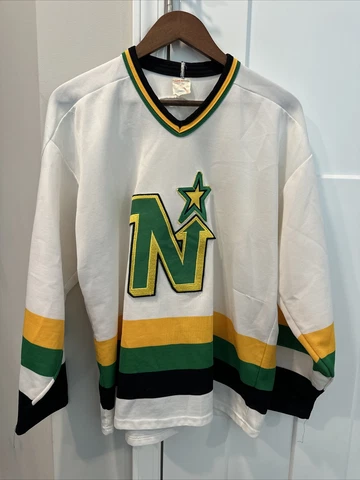 Vintage Minnesota North Stars CCM NHL Hockey Jersey Made USA White Large Blank Cover
