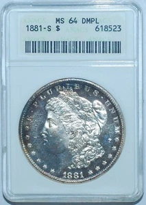 1881 S ANACS MS64DMPL Deep Mirror Prooflike Morgan Silver Dollar - Picture 1 of 2