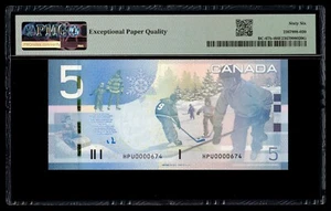 Canada ๐จ๐ฆ 2010 - $5 Five Dollars **Low S/N 0000674** PMG Gem UNC 66 EPQ - Picture 1 of 2
