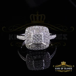 Damenringe 925 Sterlingsilber weiß 1,00 kt VVS 'D' Moissanit quadratisch Größe 7 - Bild 1 von 12