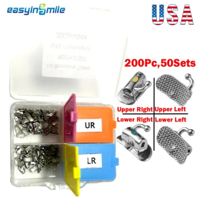 Tubos bucales dentales 40 piezas soportes de ortodoncia 1er molar 2do Roth/MBT no convertibles Foto 1 de 4