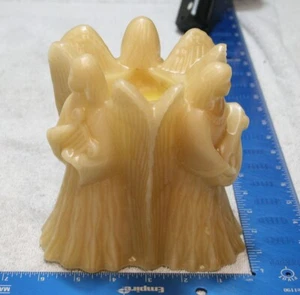 3 Angels Music Trio Playing Harp Mandolin 6" Glittery Candle USED - Picture 1 of 7