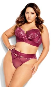 City Chic Alexis Thong BNWT Garnet Ladies Plus Size 22 - Picture 1 of 4