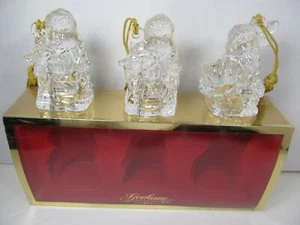 3er SET GORHAM DEUTSCHER KRISTALL WEIHNACHTSMANNSCHMUCK in Box!! - Bild 1 von 9