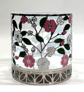 NEW 1 BATH & BODY WORKS PINK FLORAL TOSS 3-WICK CANDLE HOLDER - Picture 1 of 3