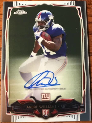 2014 Topps Chrome Rookie Autographs Andre Williams #154 New York Giants - Image 1 of 2