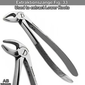 Zahnextraktionszange Fig, 33 Untere Wurzel Extraktions Forceps Zange Dental CE - Bild 1 von 5