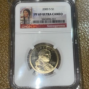 2000 S Sacagawea Dollar $1 NGC PF69 Ultra Cameo Portrait Label - Picture 1 of 5