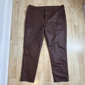Pantalones cortos Express para mujer marrón ajustados imitación cuero cintura alta talla 16  - Imagen 1 de 7