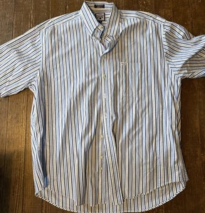 FACONNABLE Camisa Manga Corta, Bolsillo Lateral 100% Algodón Talla Grande Azul/Blanco - Imagen 1 de 6