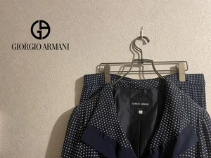 GIORGIO ARMANI Cascade Collar Pants Set 70% Silk, 30% Polyester Navy U6352 - Picture 1 of 20