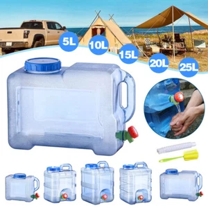 5-25L Portable Water Bucket Camping Water Container Outlet Tap Barrel Outdoor OZ - Picture 1 of 29
