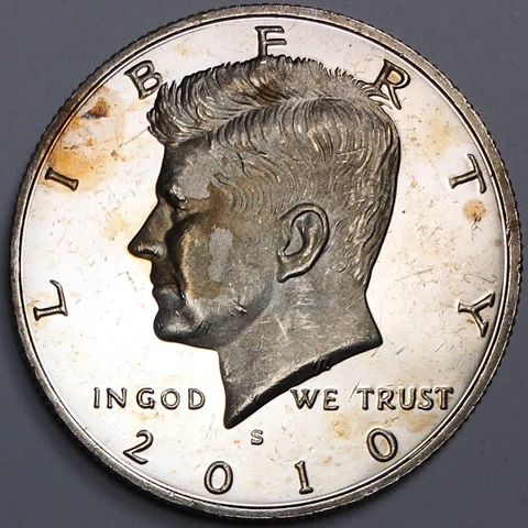 2010-S Proof Kennedy Half Dollar - Clad Scratches & Toning KM#A202b - 3780 Cover