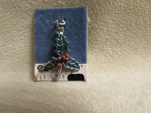 Vintage Wells Sterlingsilber Weihnachten Stechpalme Blatt Charm 211 2422 - Bild 1 von 11