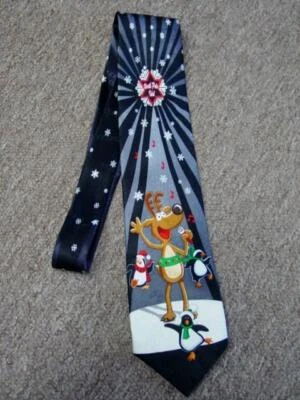 Hallmark Yule TIE Greetings: CORBATA CUELLO ÍDOLO POLO NORTE Vacaciones de Navidad (Nuevo) Foto 1 de 4