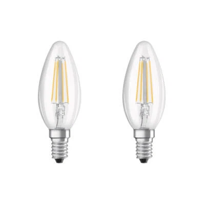 Osram 2er Pack LED Base Classic B 40 4W=40W 470lm E14 Klar Warmweiß 2700K Kerze - Bild 1 von 3