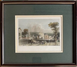1838 W.H.. Bartlett Utica New York Original HC Acero Grabado Doble Alfombrilla/Marco - Imagen 1 de 7