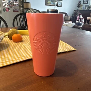 Starbucks Coral Stainless Steel Cold Cup Matte Siren Logo Tumbler Grande 16oz - Picture 1 of 4