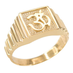 Gold Om Mens Ring