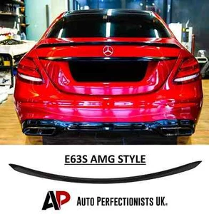 Mercedes E Class E63S AMG Style W213 Gloss Black Rear Boot Lip Spoiler 2016-20! - Picture 1 of 13