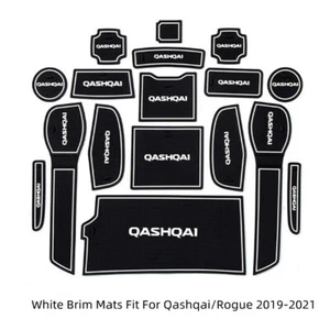 Alfombrillas ranuras para puerta de coche de ala blanca de 17 piezas para Qashqai Rogue 2019-2021 - Imagen 1 de 12