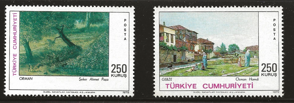 Turkey Scott #1909-10, Singles 1972 Juego Completo FVF MNH Foto 1 de 1
