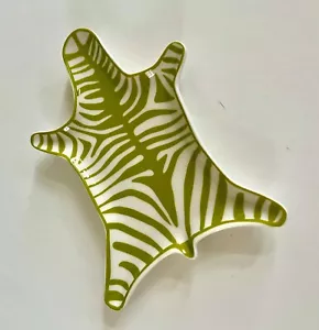 Jonathan Adler Green Wht Carnaby Zebra Porcelain Dish Trinket Tray EC - Picture 1 of 4