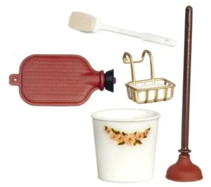 Melody Jane Dolls House Mixed Bathroom Accessory Set Chrysnbon 1:12 Scale - Picture 1 of 8