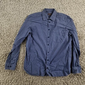Mulberry Shirt Mens Large 42 16.5 Blue All Over Print - Picture 1 of 6