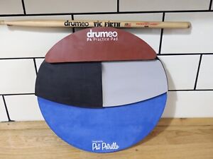 Drumeo P4 Pat Petrillo Drum Practice Pad + Drumsticks - Multi Surface 12" Pad