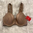 Spanx 32D Bra Brown Bra-Llelujah Illusion Lace Full Coverage Front Closure NWT