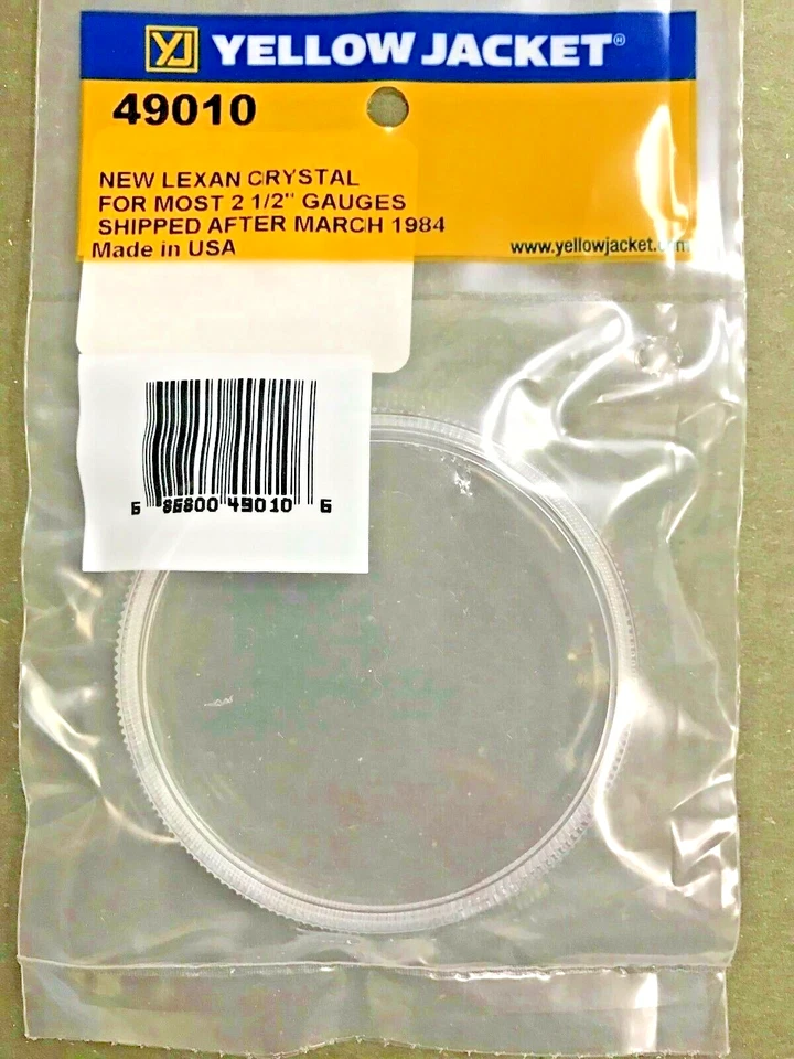 RITCHIE Yellow Jacket, Gauge Lens, 2-1/2", Polycarbonite Lens, Part# 49010