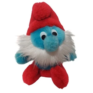 5 in. Papa Smurf Wallace Berrie Peyo Red White Blue Plush Stuffed Toy Animal '83 - Picture 1 of 7