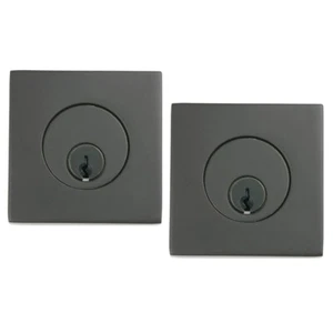 Emtek Square Dbl Cyl Deadbolt BLK - Picture 1 of 1