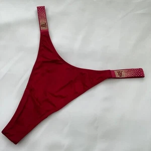 Victoria's Secret Very Sexy Ruby Red Shine Strap Thong Panties - Size S - BNWT - Picture 1 of 3
