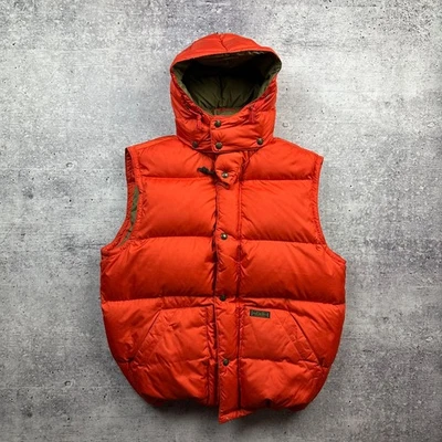 Vintage Polo Ralph Lauren Hooded Down Puffer Vest Orange L - Image 1 of 4