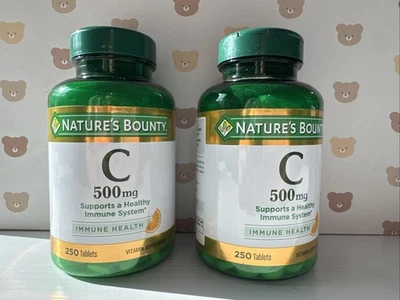 NATURE’S  BOUNTY VITAMIN C 500mg IMMUNE HEALTH 250 Tabs 2Pack Exp:12/25  - Image 1 of 4