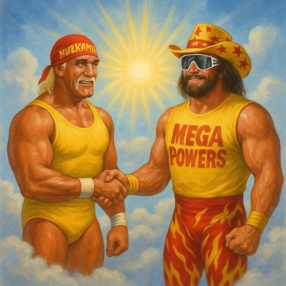 Hulk Hogan Randy Savage Art Print 8x10-Mega Powers - Image 1 of 1