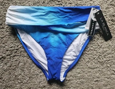 La Blanca Mid Waist Sash Band Sapphire Blue Swimsuit Bottom Women's Size 10 NWT - Image 1 of 4