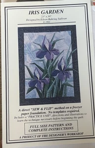 Designers Workshop Vintage 1993 Quilt Pattern “Iris Garden” 23” x 30” - Bild 1 von 2