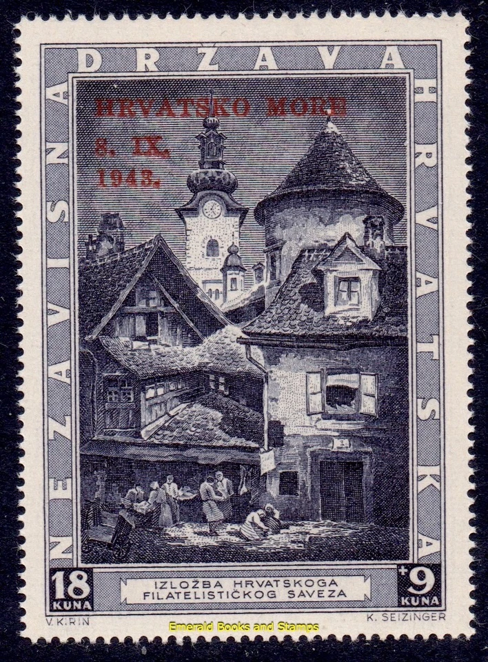 EBS Croacia NDH 1943 - "Mares Croacia" sobreimpresión roja - Michel 117 MNH** - cv $27 Foto 1 de 1
