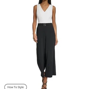 KARL LAGERFELD PARIS Wide Leg Scuba Crepe Jumpsuit - Bild 1 von 7