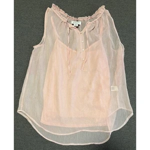 Liz Claiborne | Women's Pink Sheer Sleeveless Blouse w/ Built in Tank Top | XL - Picture 1 of 4