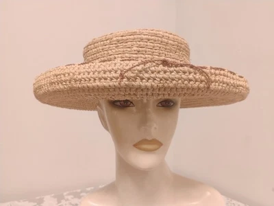 Vintage Helen Kaminski Rafia Straw Australia Women Hat Very Good  - Image 1 of 4